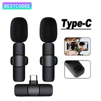 Microphone Lavalier Condensateur Sans Fil Portable Mini avec Réduction de Bruit Plug & Play pour iPhone/Android Diffusion en Direct et Jeux