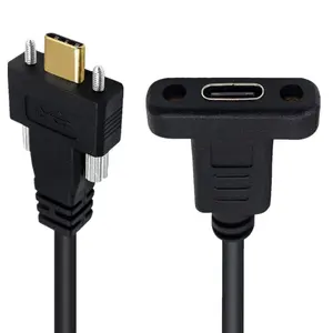 10Gbps 5A USB 3.1 Type-C母到USB C公面板安装螺钉延长线