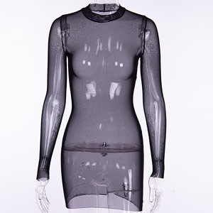 Vestido playero transparente para mujer, vestido de malla transparente - Product Image 4