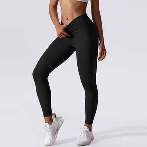 Logotipo personalizado en forma de V Scrunch Butt Lifting Fitness Yoga Leggings Scrunch Butt Leggings para mujeres - Product Image 5