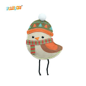 Famipet üretici özel yeni sevimli keçe noel tema kuşlar tasarım yavru oyuncak yumuşak dolması Pet kedi oyuncak ile catcat - Product Image 6