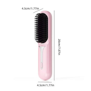 Lisseur de cheveux portable sans fil pour cheveux humides et secs, brosse lissante à chauffage rapide avec ions négatifs pour cheveux bouclés et volumineux - Product Image 5