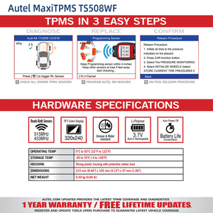 Autel MaxiTPMS TS508WF Maxi TPMS WiFi Diagnostic <b>Tool</b> <b>Vehicle</b> Universal MX Sensor TPMS Sensor Programming <b>Tool</b> TPMS <b>Tool</b> - Product Image 3