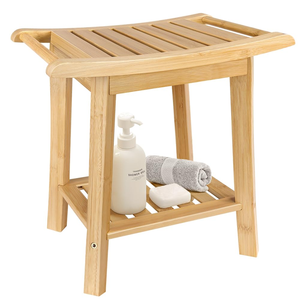 Large for Spa Bath Organizer Seat Shower Bench <b>Stool</b> with Storage Shelf Durable & Easy Cleaning for Bathroom - Product Image 1