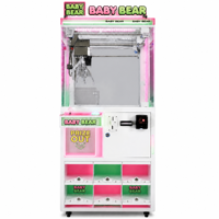 Machine à griffes miniature à monnayeur avec éclairage LED rose et vert, 9 compartiments de présentation de prix, machine de jeu d'arcade