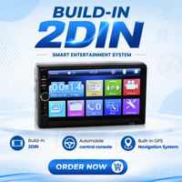Autoradio 2 DIN avec écran tactile 7 pouces, lecteur vidéo BT MP5 CD, 1080P, AUX, FM, USB