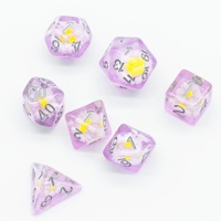 Pour Udixi Purple Flower Resin Dice Polyhedral RPG Donjons et Dragons Accessoire