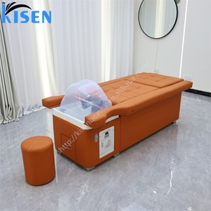 KISEN Salon Electric <b>Backrest</b> Lift Shampoo <b>Bed</b> Head Spa Water Circulation Massage <b>Bed</b> with Pedicure Shampoo Chair <b>for</b> Beauty Spa - Product Image 4