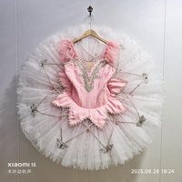 Costume de ballet professionnel pour filles et adultes, jupe tutu classique attrayante, couleurs mélangées, satin, tulle rigide