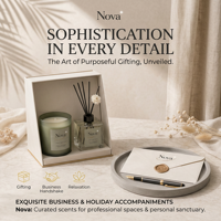 Coffrets cadeaux parfumés écologiques personnalisables NOVA, bougies parfumées, diffuseurs de parfum pour la décoration de la maison pour les fêtes de Noël