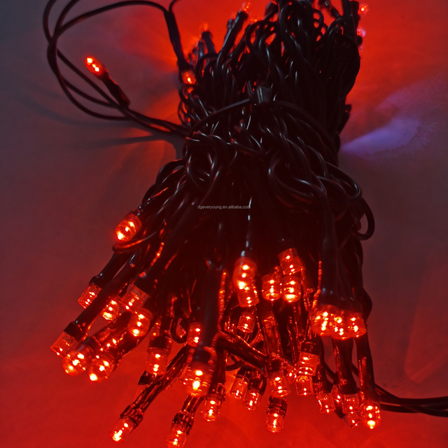 Waterproof  IP44  10m 100 Counts Black  LED String Lights Outdoor  Holiday Lighting Outdoor Connectable  RED