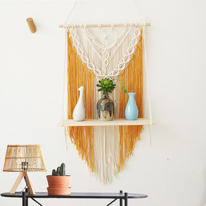 Soporte de Madera para Plantas, Estante Colgante de Macramé con Borlas, Moderno, Hecho a Mano, Decoración Bohemia <span class=keywords><strong>Chic</strong></span> PARA EL Hogar, Sala de Estar y Baño - Product Image 4