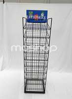 Présentoir de jouet debout de plancher avec le panier de maille en métal pour la visibilité au détail et l'étagère de supermarché