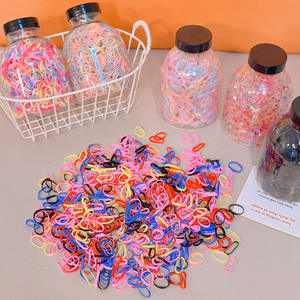 Simpatici 1000 pz/scatola per bambini usa e getta per <span class=keywords><strong>capelli</strong></span> con <span class=keywords><strong>elastici</strong></span> colorati e bottiglia di plastica per ragazze - Product Image 2