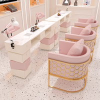 Meubles de salon de luxe de haute qualité modernes Bureau de manucure en bois blanc avec table à ongles pour salons de beauté Technicien en ongles professionnel
