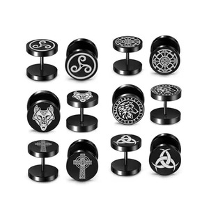 Pendientes geométricos para mujer, de acero inoxidable, joyería sencilla y moderna, diseño circular elíptico - Product Image 1
