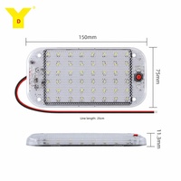 Plafonnier intérieur YD Super Lumineux 48 LED 10W 12V à large tension pour voiture, camion, fourgonnette, camionnette, avec interrupteur, blanc 10000K 1616Lx