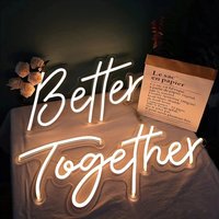 Letrero LED de Neón Multicolor para Interiores y Exteriores, Letrero Decorativo de PVC Flexible con Logotipo Personalizado para Bodas y Fiestas, Publicidad 'Mejor Juntos'