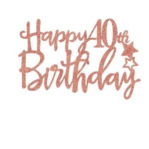 Topper de oro rosa para tarta de <span class=keywords><strong>feliz</strong></span> <span class=keywords><strong>cumpleaños</strong></span> para niños, decoración de pastelería para cupcakes adultos 11th 18th 35 - Product Image 5