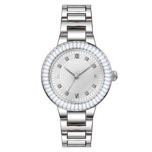 นาฬิกาควอตซ์ทองคำ 35 มม. แบบ OEM สั่งทำพิเศษ ตัวเรือนและสายสแตนเลสสตีล 316L ทรงกลม แฟชั่นสำหรับผู้หญิง ประดับเพชร เหมาะสำหรับสาวๆ - Product Image 4