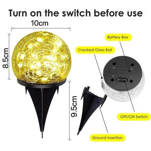 Lámpara Solar con Forma de Bola, Resistente al Agua, para Jardín, Patio, Césped, Decoración, IP65, LED, Alimentada por Energía Solar - Product Image 5