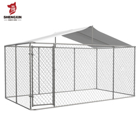 Perrera personalizada para perros cachorros 4x4 con panel grande perrera para perros con eslabones de cadena para exteriores sobre el suelo