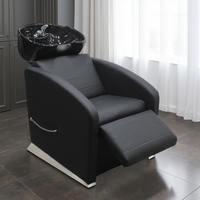 Bac à shampoing et chaise de salon en mousse haute densité, mobilier de salon de coiffure, système de salon, bac à shampoing et chaise avec levage des pieds