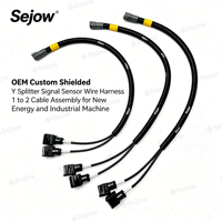 Kabel Harness Sensor Sinyal Y Splitter Terproteksi Kustom OEM 1 ke 2 untuk Energi Baru dan Mesin Industri