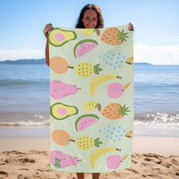 Large Size Luxury Dry Fast Soft Lightweight Sand Free Microfiber Beach Towel Bath Towel With Logo Custom Print