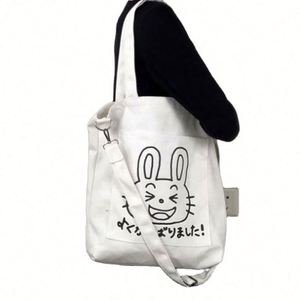 Bolsa de Compras de Lona de Algodón con Logotipo Personalizado, Estilo Moderno, Linda, Grande, con Asa y Correa Cruzada para Mujer - Product Image 4