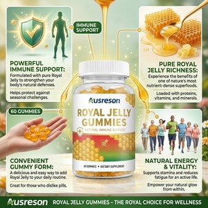 Ausreson OEM Complément Gommeux Bio à l'Extrait de Gelée <span class=keywords><strong>Royale</strong></span> Brute, Soutien du Système Immunitaire, Gommes de Gelée <span class=keywords><strong>Royale</strong></span> au Collagène Naturel Chinois - Product Image 2