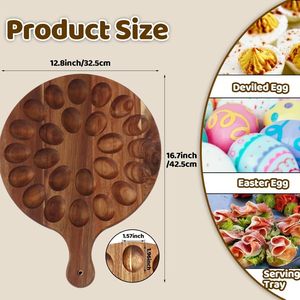ถาดใส่ไข่มีช่อง24ช่อง,ถาดใส่ไข่ปีศาจสำหรับเชฟอีสเตอร์ทำจากไม้ - Product Image 2