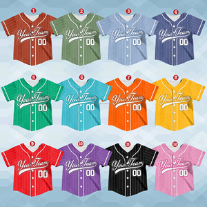 Maillots de baseball pour enfants et adolescents avec nom et numéro d'équipe personnalisés, shorts imprimés, vêtements de sport pour les amateurs et les fans de baseball - Product Image 4