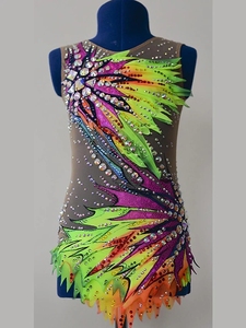 <span class=keywords><strong>Justaucorps</strong></span> de gymnastique rythmique LIUHUO <span class=keywords><strong>Vert</strong></span> Femmes Filles Robe de patinage <span class=keywords><strong>Justaucorps</strong></span> multicolores pour la gymnastique junior - Product Image 6