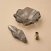 Lustre cascade en verre gris artistique personnalisé, grande suspension lumineuse pour hall d'hôtel, villa, atrium, escalier, éclairage intérieur