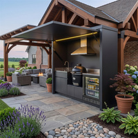 Cuisine extérieure privée, pod BBQ, abri ignifuge, cuisine extérieure en acier inoxydable 304, pod BBQ facile à nettoyer et hygiénique pour la terrasse