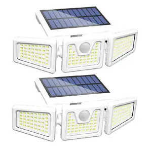 Luz solar de controle remoto impermeável para jardim, iluminação solar LED, luz de inundação solar, iluminação externa, 25w, 40w, 60w, 100w, 200w, 300w