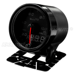 Manómetro de Presión de Aceite para Automóvil Eluto Universal de 12 V y 2 Pulgadas (52 mm) con Sensor, Indicador LED Digital de 10 Colores y Doble Pantalla - Product Image 2