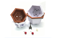 Pot de fleurs hexagonal en plastique, grand pot en résine épaissie, pot simple pour plantes succulentes, pothos et plantes araignées