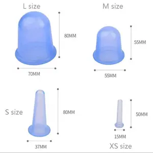 Xách tay thân thiện với môi trường Silicone mặt giác hơi Bộ, 4-Piece Set, mắt và mặt massage chân không giác bộ