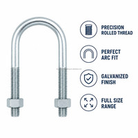 Collier de serrage en U pour tuyaux, boulon en U en acier au carbone galvanisé, fixation robuste pour le support de conduites de pétrole et de gaz