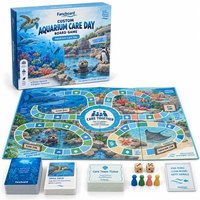 Jeu de société Fancboard Custom Aquarium Care Day |   Carton plié en quatre parties |   50 cartes-cadeaux |   Jouet éducatif pour enfants |   2-4