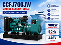 Grupo Electrógeno Marino SCDC CCFJ700JW de 700 kW, 1148 A, 60 Hz, 1800 rpm, con Motor Diésel KTA38-DM V12 para Sistemas de Comunicación y Bombas
