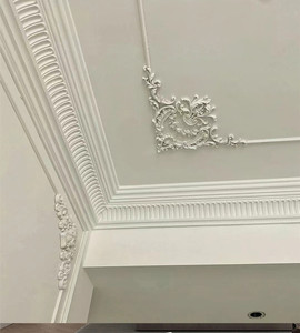 PU nouveau coin fleur salon fond mur bordure décoration PU corniche moulage - Product Image 5