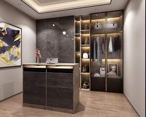Diseño Gratuito, Armario Vestidor Moderno y Lujoso Personalizado con Marco de Aluminio, Puerta de Vidrio y MDF, con Isla Central - Product Image 5