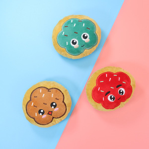 Best Selling Pet Plush Squeaky Toy Cartoon Sounding <b>Bite</b>-resistant Donut Dog Chew Toys Cat Molar Cleaning Teeth Toy - Product Image 5