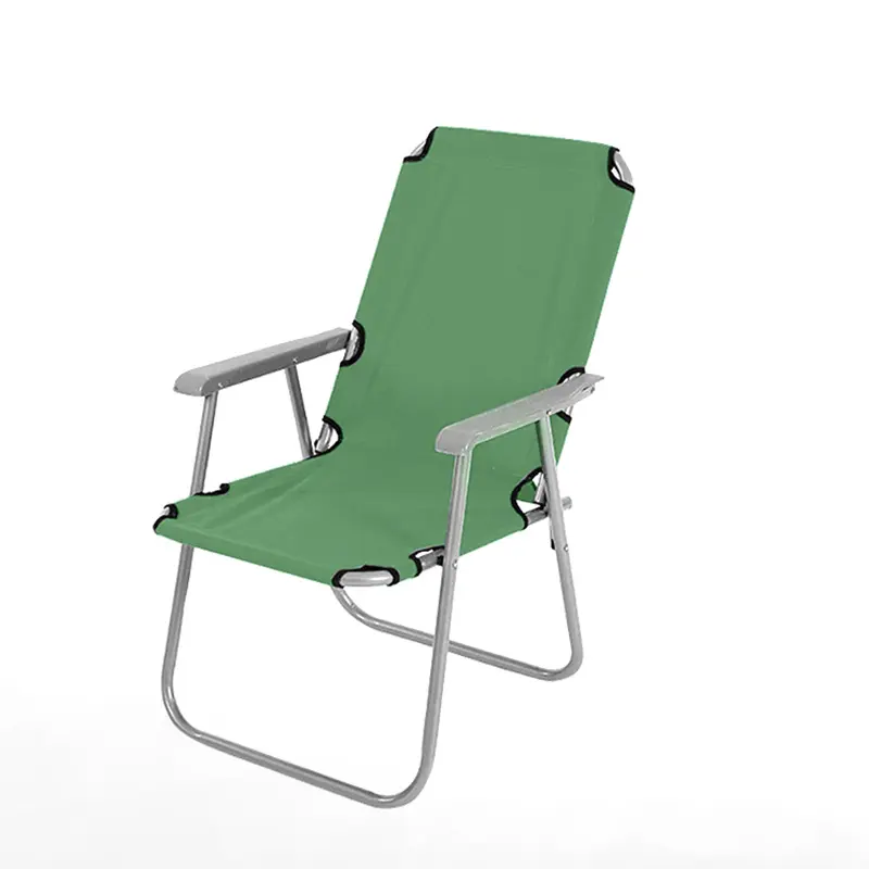 Silla de viaje al aire libre, material de acero plegable, silla de pesca reclinable plegable gruesa con respaldo