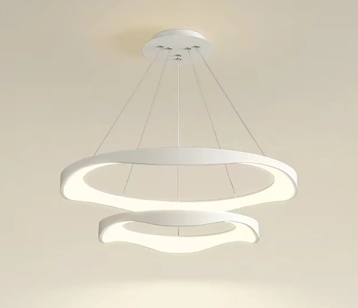 Candelabro de anillo LED de onda Simple creativa, lámpara colgante para sala de estar, cocina, restaurante, accesorios de iluminación decorativos para el hogar y el Hotel