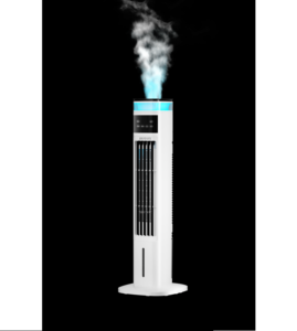 Refroidisseur d'air de brouillard de flamme bleue avec réservoir d'eau de 4L et veilleuse d'humidification de <span class=keywords><strong>ventilateur</strong></span> de tour de refroidissement à 3 vitesses pour l'application d'hôtel - Product Image 4