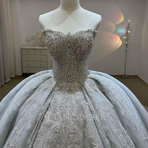 Vestido de Novia Romántico Estilo Princesa con Espalda de Encaje y Cuentas, Vestido de Novia Lsjj67 - Product Image 4